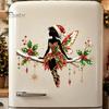 Living Room Glass Decor Christmas Ballet Girl Static Window Clings, Removable Xmas Decals, Winter Indoor Outdoor Art Ballerina Elf Stickers