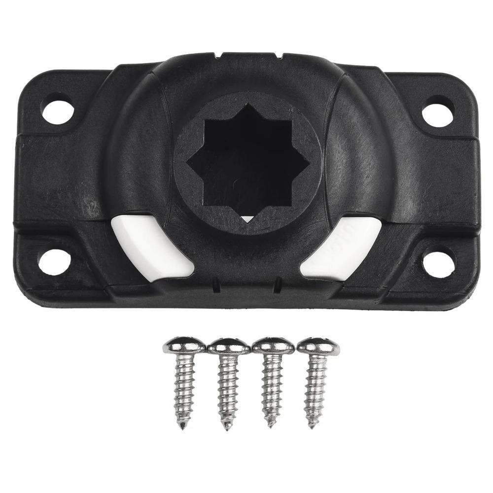 Black Rod Holder Mount Base ABS Rectangular Mount Base New Kayak Rod Holder Base