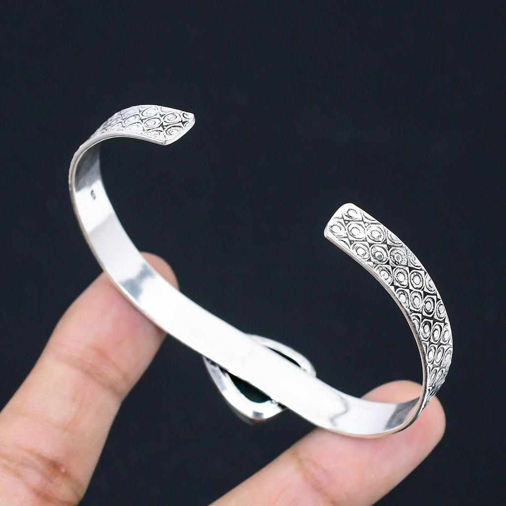 Daughters Day Deal Bloodstone Gemstone 925 Sterling Silver Wife Bangle Bracelet