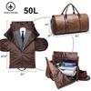 Convertible Men's Leather Travel Suit Bag - In-Stock Leather Garment Bag for Clothes and Luggage