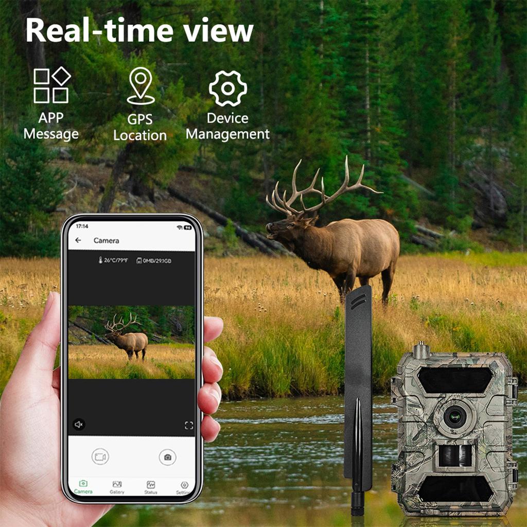 4G Wildlife Camera 8K 60MP IP66 Rainproof Night Viewing Real-time for Home Security