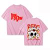 New Anime Dandadan Skeleton Wealth Cat Printed T Shirt Women Men Teens Fashion Hip Hop Harajuku Casual Short Sleeve Tops Tees