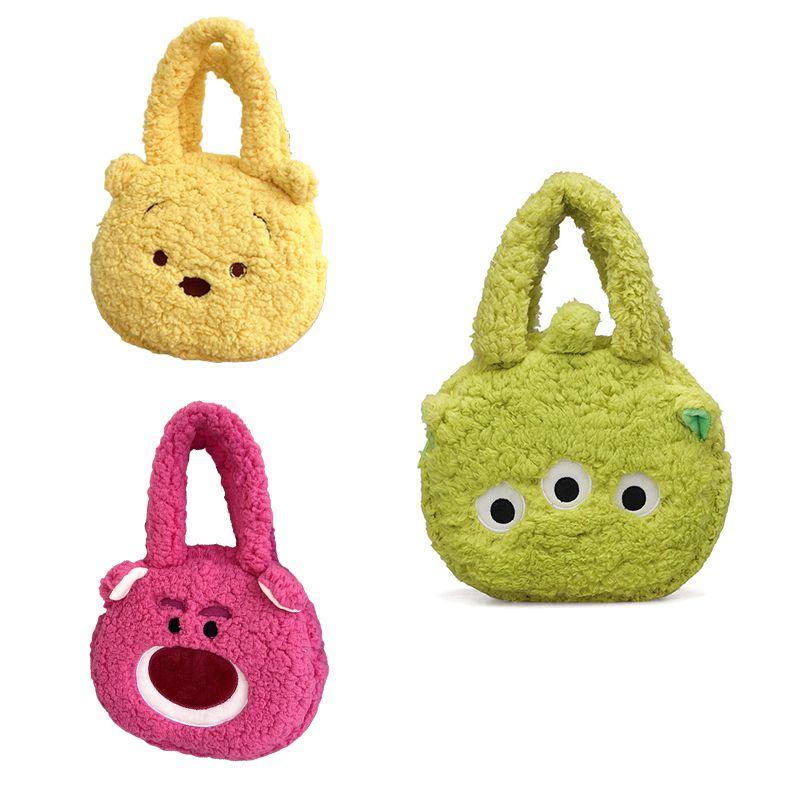 Adorable Plush Tote Bag Featuring Lotso Alien And Winnie The Pooh Great For Cosplay And Theme Events