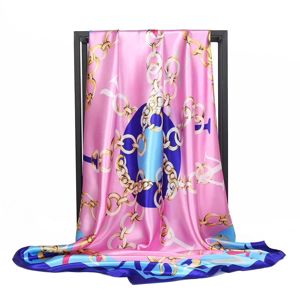 Vysoce kvalitní luxusní hedvábné šátky čelenka Šály Šála na krk pro ženy Řetízek Hedvábný šátek Dámská ozdobná šála