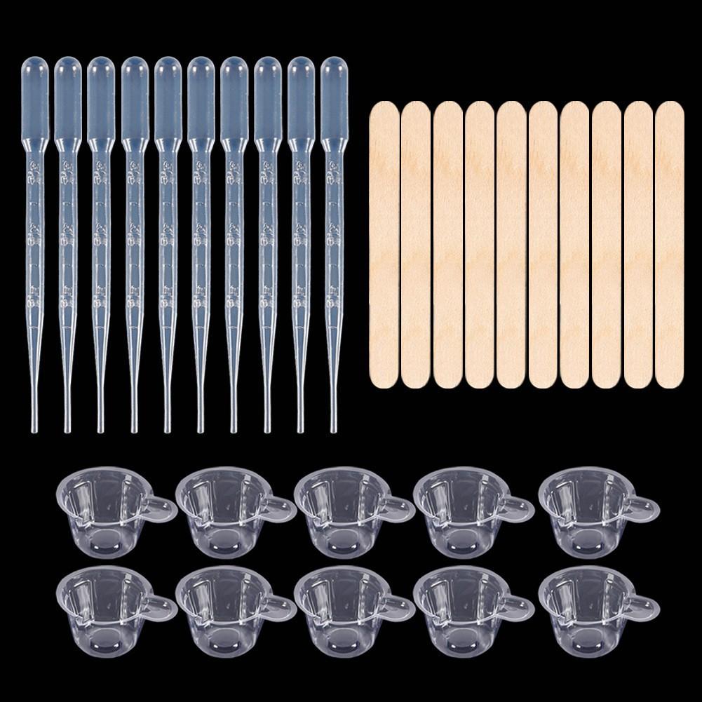 Resin Mixing Casting Tools Kit Set Measuring Cups Wooden Sticks Droppers Stirring Rod Spoon Finger Cot DIY Craft Jewelry Making