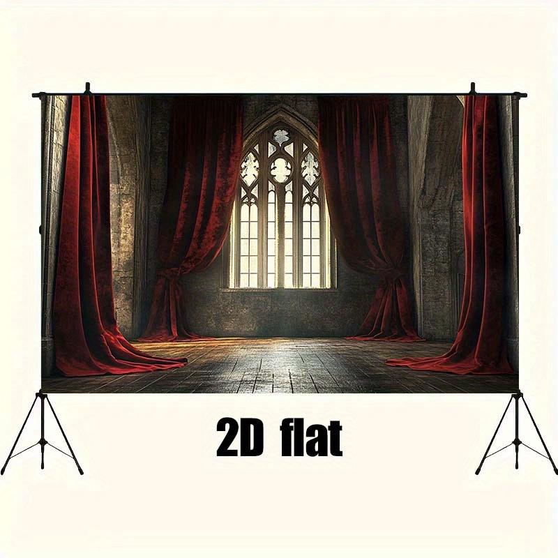 Gothic Cathedral Backdrop - Red Velvet Curtains No Electricity Required Suitable for Weddings Gender Reveals