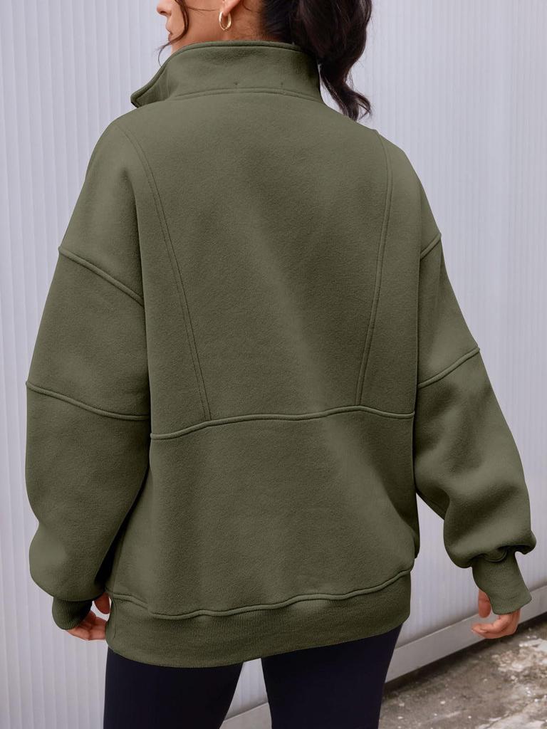 Jesienno-zimowa europejsko-amerykańska damska bluza polarowa z kieszenią, z krótkim zamkiem błyskawicznym, luźna, łączona, ze stójką