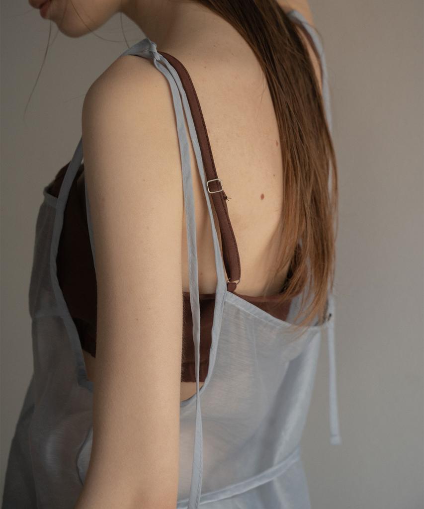 Mosyupamosyu Layered See-Through Dress [Light Blue]