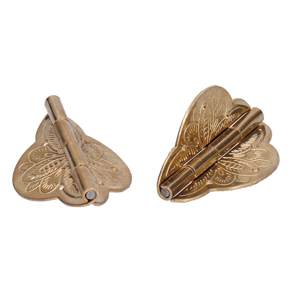 2Set Antique Hinge Small Brass Hinge for Drawer Door Cabinet Wardrobes Foldable Table Home