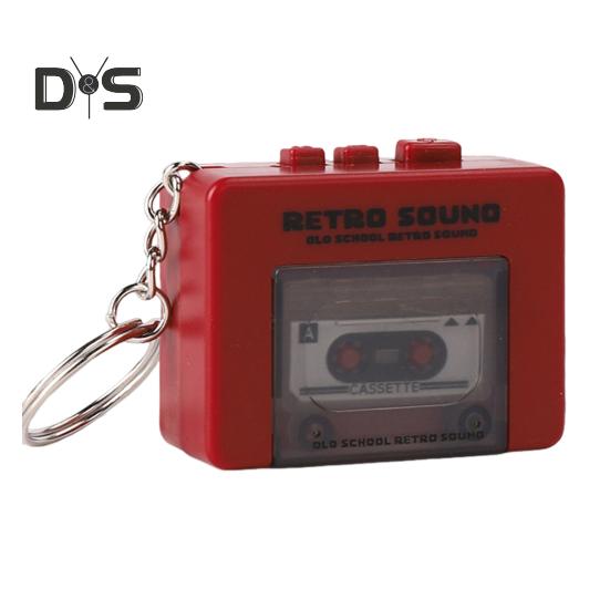 

Ретро кассетный магнитофон брелок мини музыкальный проигрыватель игрушка для малышей мальчиков девочек звукозаписывающая игрушка рюкзак подвесное украшение красный