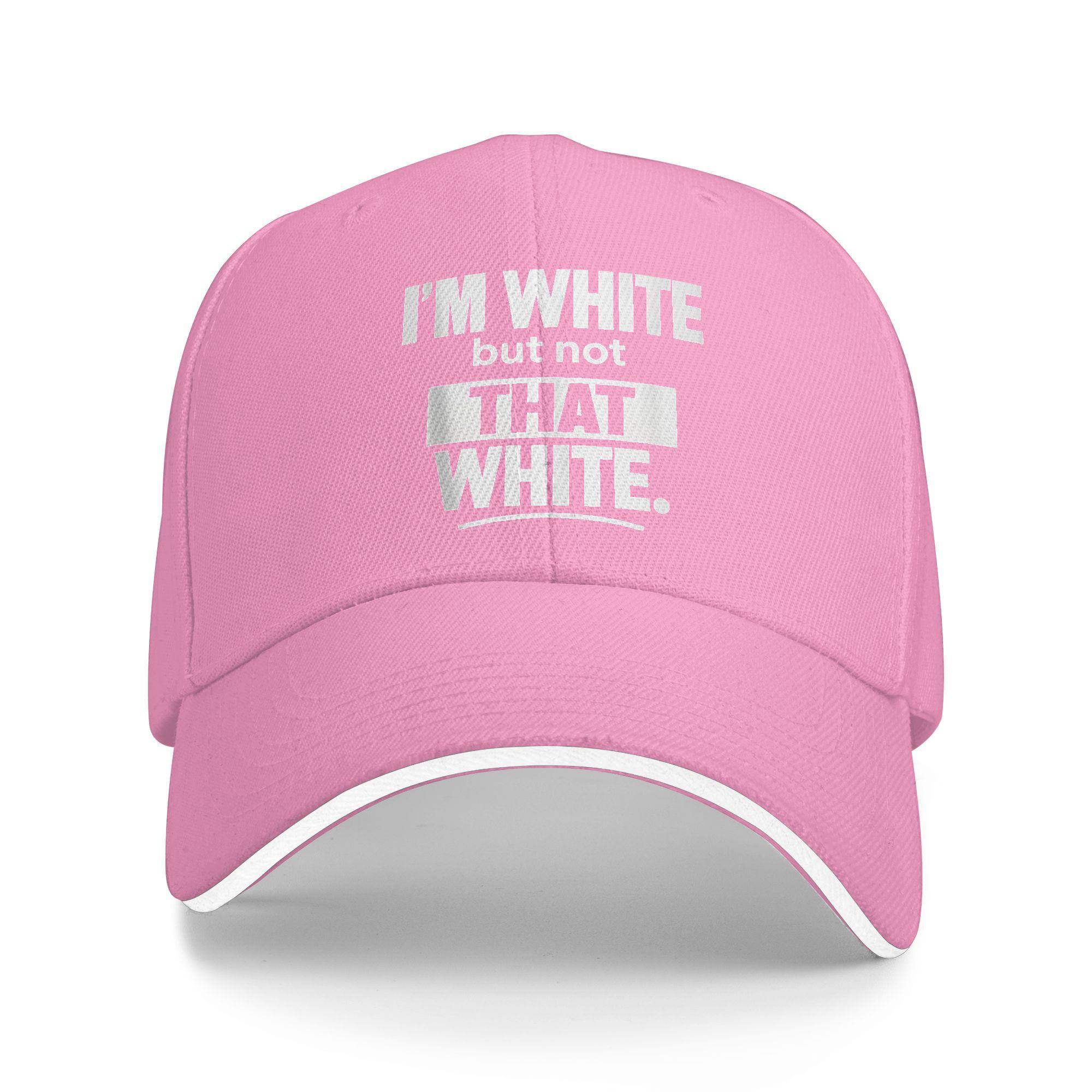 I m White But Not That White Funny Meme Baseball Cap y2k Cute Trucker Hat Summer Women Men Kpop Rock Baseball Caps As Picture розовый