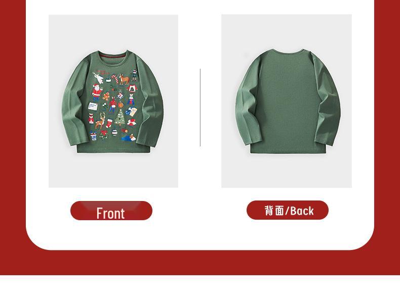 European & American Kids' Autumn/Winter Christmas Long-Sleeve Cartoon T-Shirt Pullover