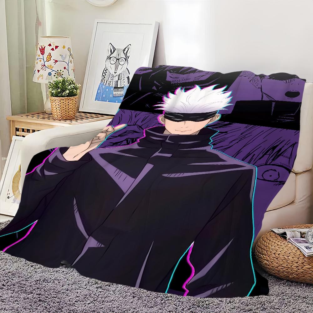 Comfort Warm Soft Plush Blanket Suitable for Sofa Living G-Gojo Room S-Satoru Office Bedroom Travel Anime Manga Flannel Gift