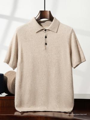 Herren Polo Kragen Kaschmir Pullover Strickware - Kurz & Halbarm für Frühling/Herbst