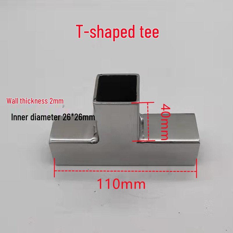 Stainless Steel 25x25 Square Tube Tee Connector for Shelving Display Racks