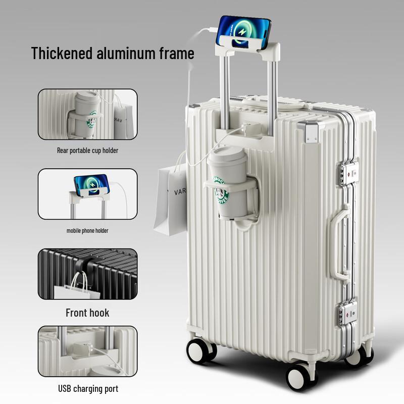 KarLot Premium Aluminum Frame Spinner Luggage 28 Inch