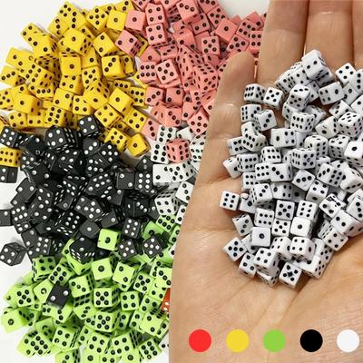100/200pcs Mini Six Sides Acrylic Dice 8mm Gathering Festival Party Board Card Game Props Entertainment Supplies XJM