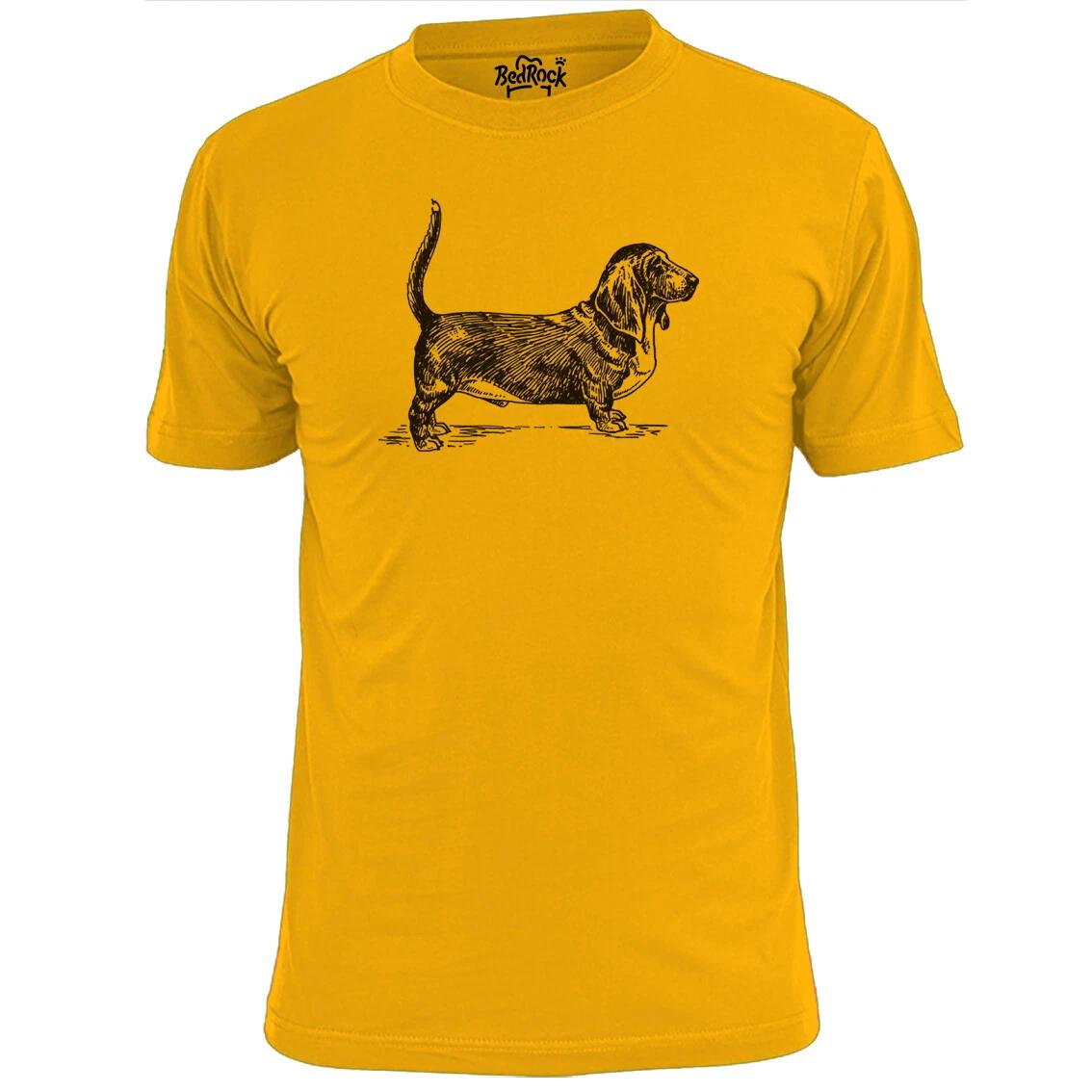 Mens Bassett Hound Dog Sketch T shirt Pooch Pet M