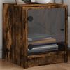 VidaXL Bedside Tables and Glass Doors 2 Pcs, Nightstand, Telephone Table, Side Cabinet, Storage Furniture 836352