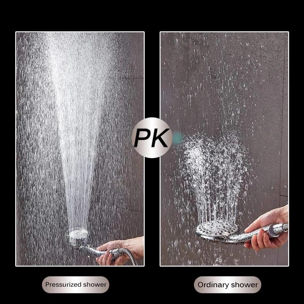 360 Degrees Rotating Handheld Shower Head Adjustable 3 Spray Setting with ON/OFF Pause Switch Water Saving Shower Head