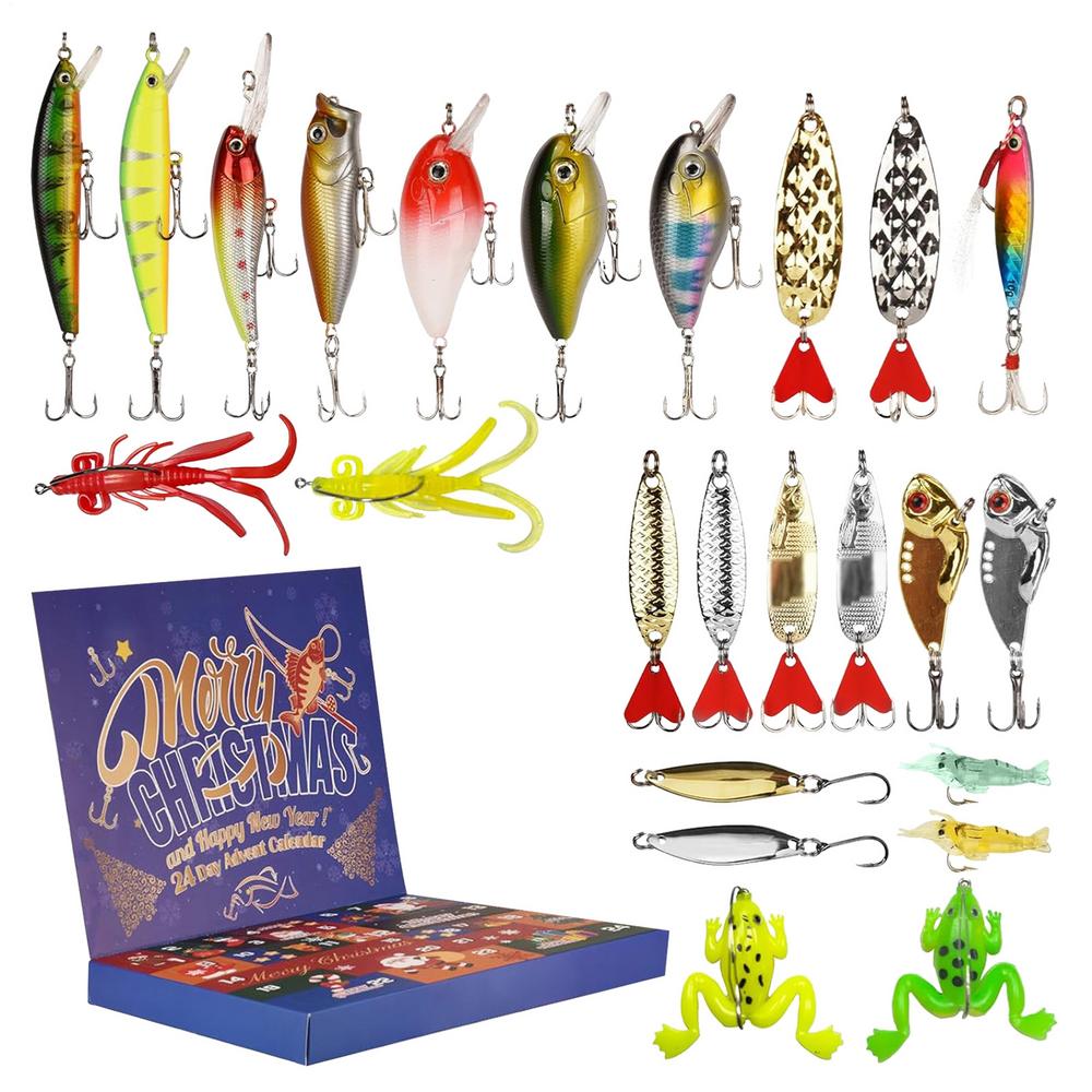 

Christmas Fishing Lure Advent 24 Days Advent Saltwater Fishing Baits For Bass Trout Boyfriend Husband Teens Men Angler other