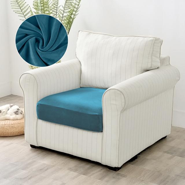 

Бархатные чехлы на диванные подушки, эластичные чехлы для кресел и стульев, однотонные мягкие чехлы на сиденья, толстые защитные чехлы для мебели для домашних животных и детей Back Cushion Cover небесно-голубой