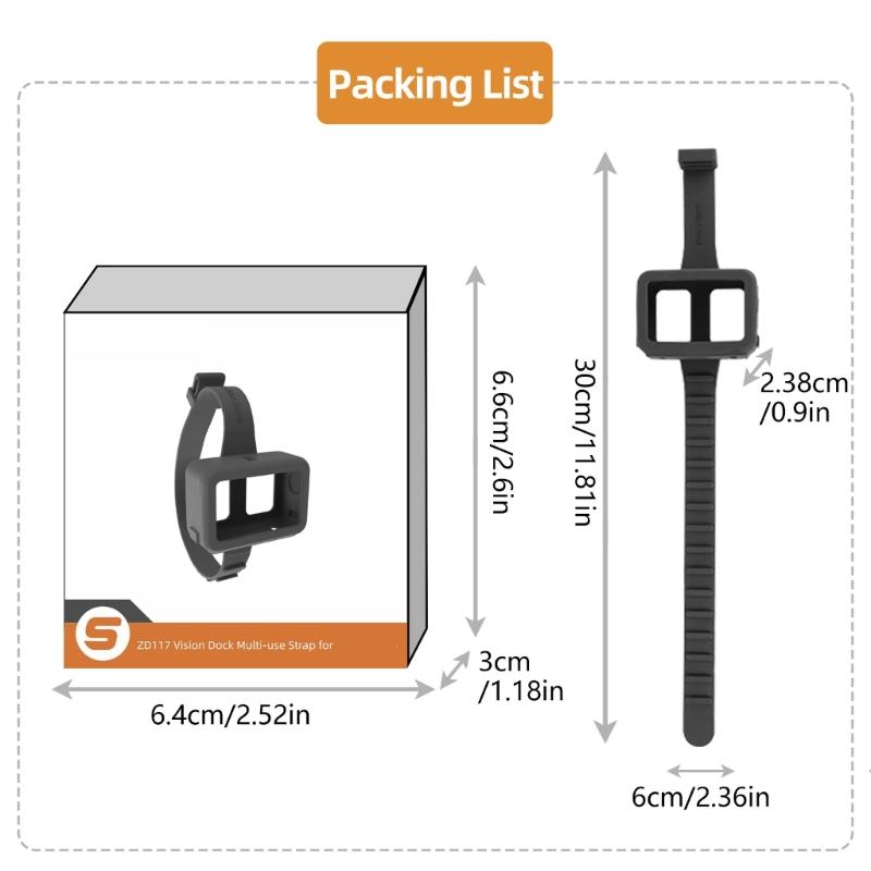 Portable Mount Strap Case Holder for Cameras Shock Absorbing Silicone Cover 129-293mm Strap for Various Mounting Option