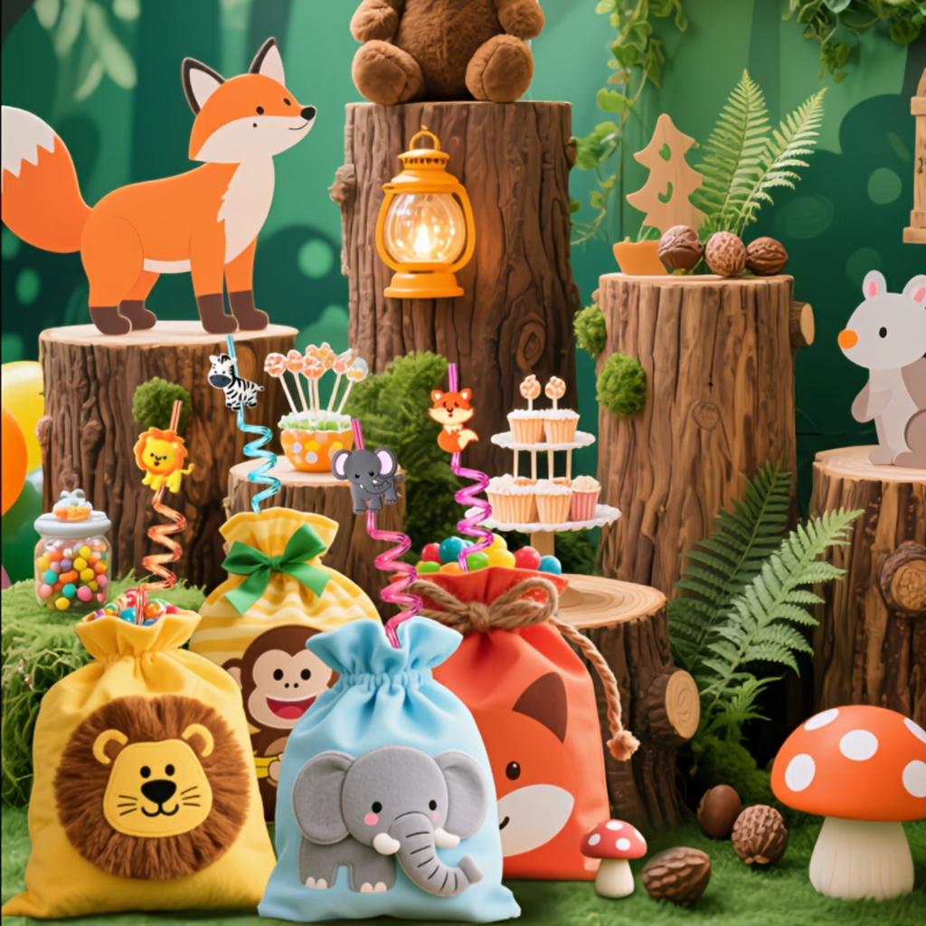 8PCS Cartoon Animal Reusable Spiral Straw