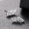 Chic Trendy Stud Earrings with Shiny Cubic Zirconia Delicate Graceful Ear Accessories for Women Elegant Wedding Jewelry