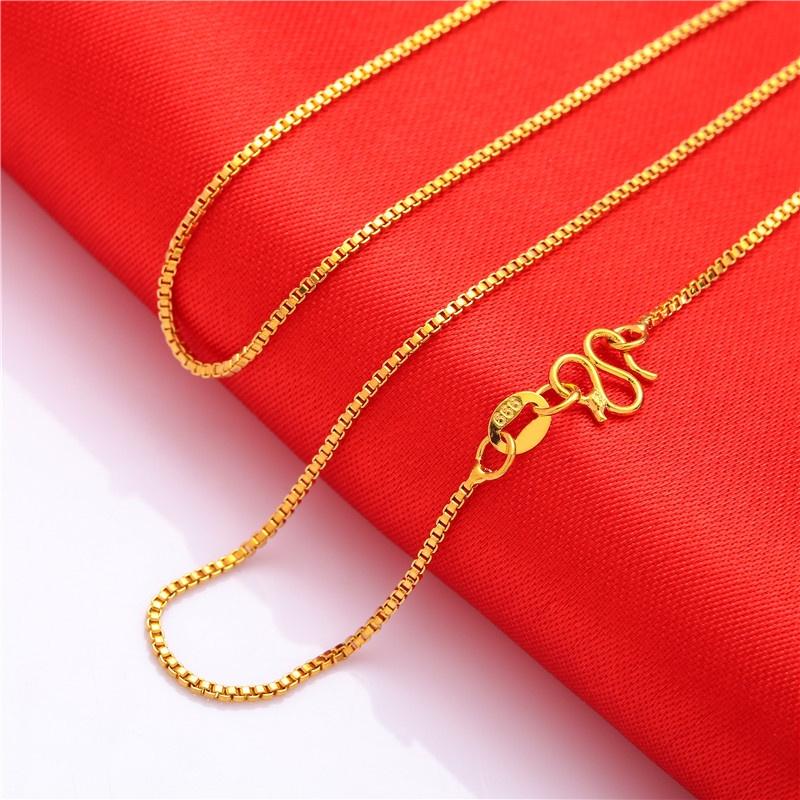 Gold Plated Brass Classic Personality Thin Necklace Water Wave Chain Gift