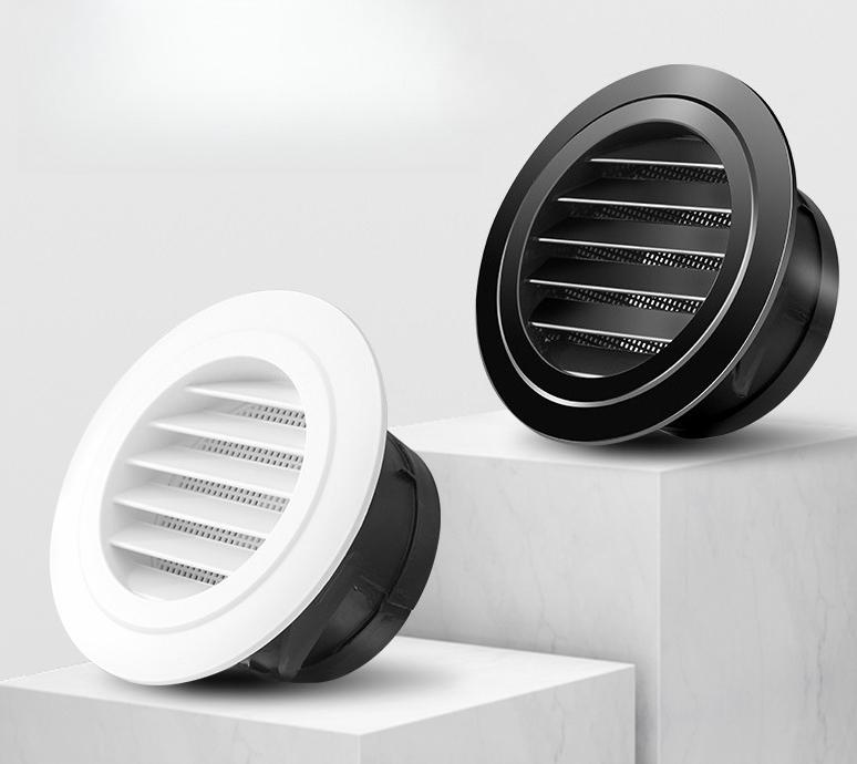 Grelha Redonda Rotativa Ajustável de ABS para Ventilação de Ar 75/100mm Ventilação de Exaustão Difusor Tampa de Ventilação de Teto Para Cozinha Banheiro