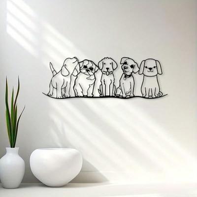 Metal Wall Art Dog Sculpture 5 Breeds Outdoor Christmas Gift