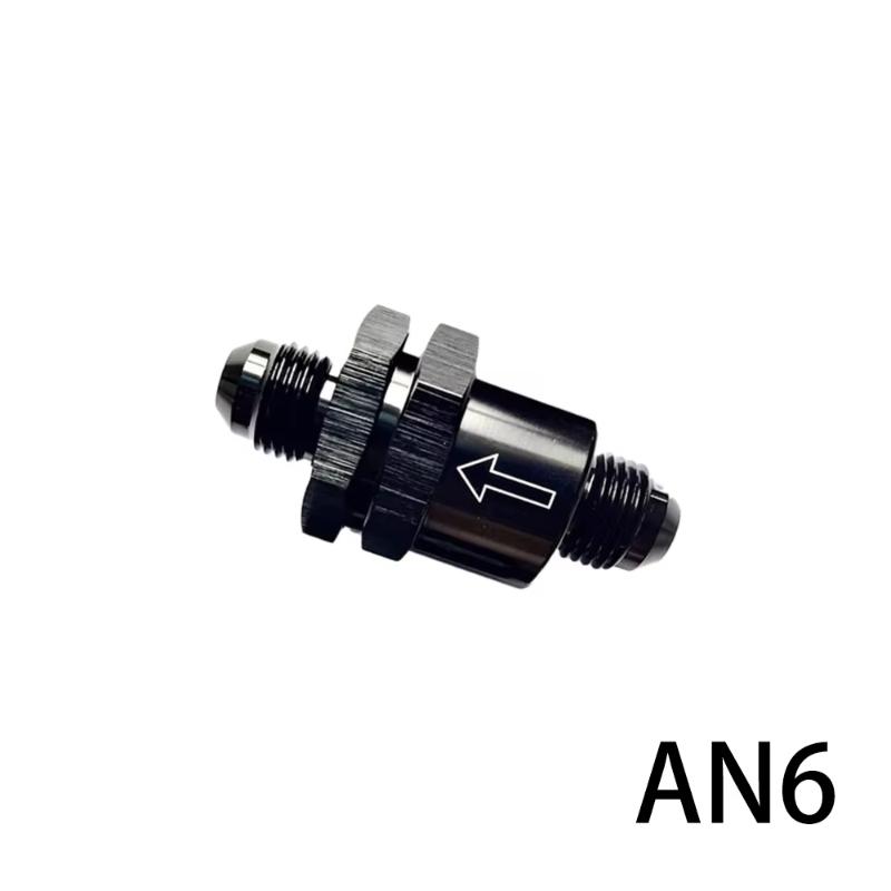1PCS Aluminium Non Return One Way Check Valve Shuttle Type Check Valve Adapter Black for Car Engines Fuel/Hydraulic AN6 AN8 AN10