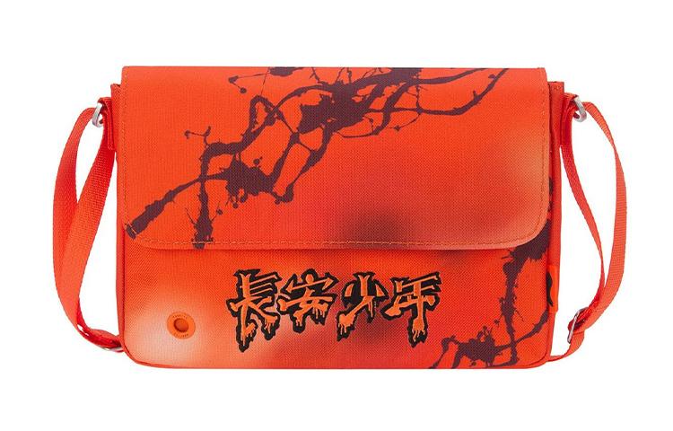 Li Ning Fabric Shoulder Bag, Crossbody Bag Regular Unisex Fluorescent Orange ABDR556-3