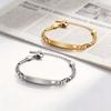 Stainless Steel Heart Cutout Bracelet Women Men DIY Engraved Minimalist Luxury Jewelry Accessory