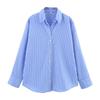 Special for European and American Women's Clothing Casual Lapel Collar Long-sleeved Temperament Basic Poplin Shirt 1187116