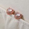 Exquisite Herz Ohrstecker Frauen Hochzeit Partei Schmuck Trendy Elegante Weibliche Schillernde Zirkonia Anmutige Accessoires