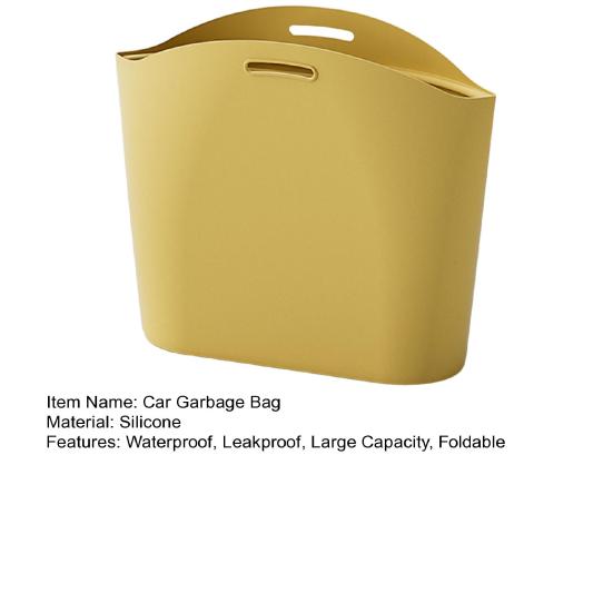 Car Garbage Bag Organizer Foldable Silicone Car Trash Organizer Waterproof Leakproof Trash Bin for Vehicle Door Seat Back Storage
