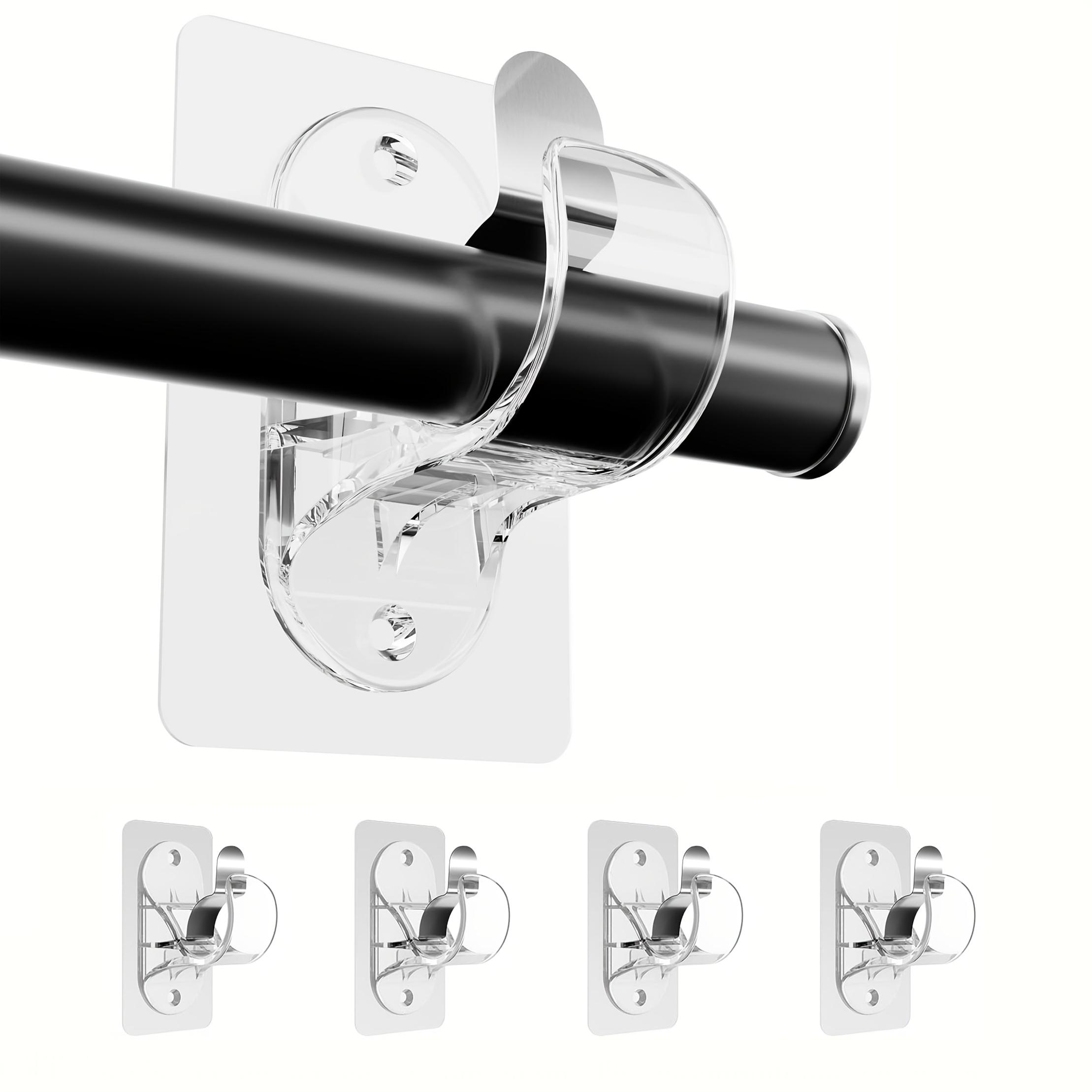 

[Клейкая штора] 4 шт. Сверхпрочные кронштейны-подвесы для карниза без отверстий | Самоклеящиеся держатели для карниза, без сверления, гвозди не нужны, наклейки-крючки для штанги 4pcs прозрачный