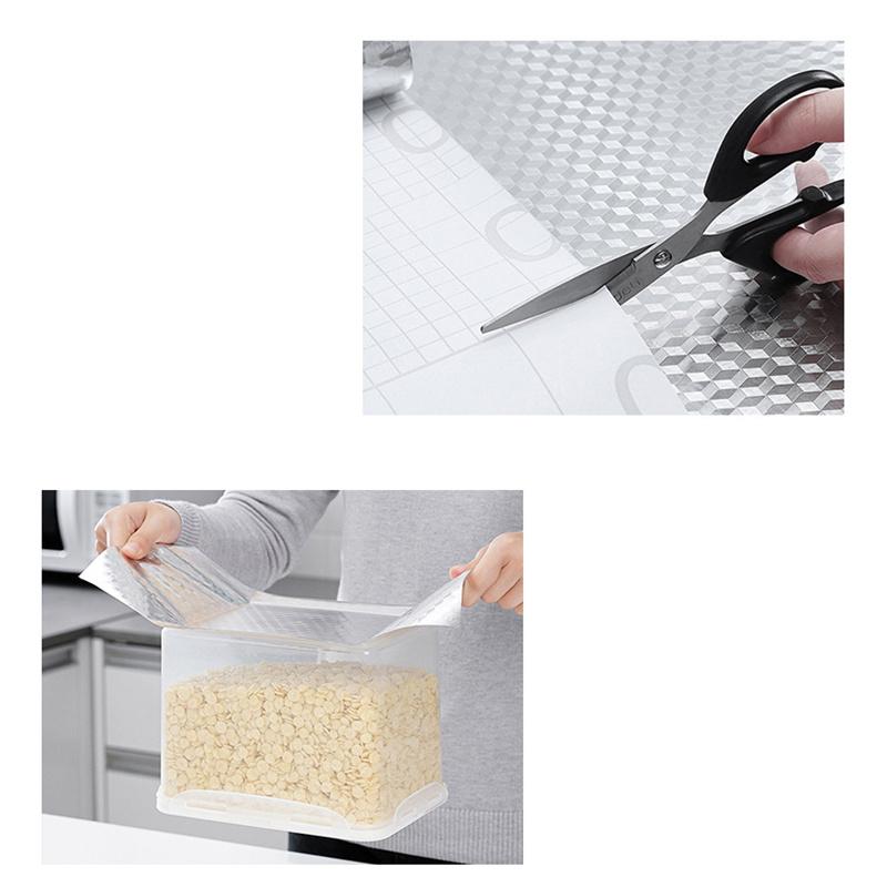 3m/5m/10m Kitchen Oil-proof Self Adhesive Stickers Anti-fouling High-temperature Aluminum Foil Gas Stove Cabinet Contact Wallpaper