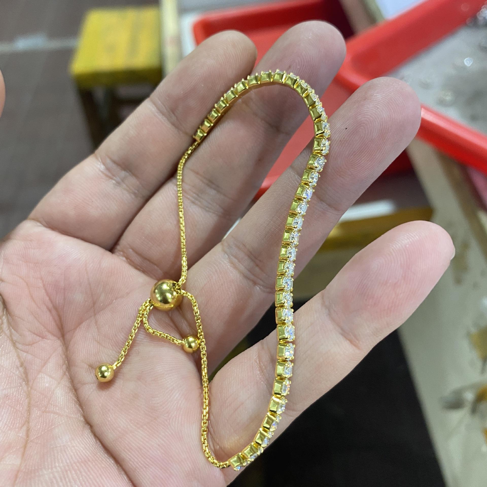 

Браслет из стерлингового серебра S925 с камнем Mosang Модный и универсальный роскошный групповой набор с браслетом из бриллиантов 18 карат для женщин Adjustable size