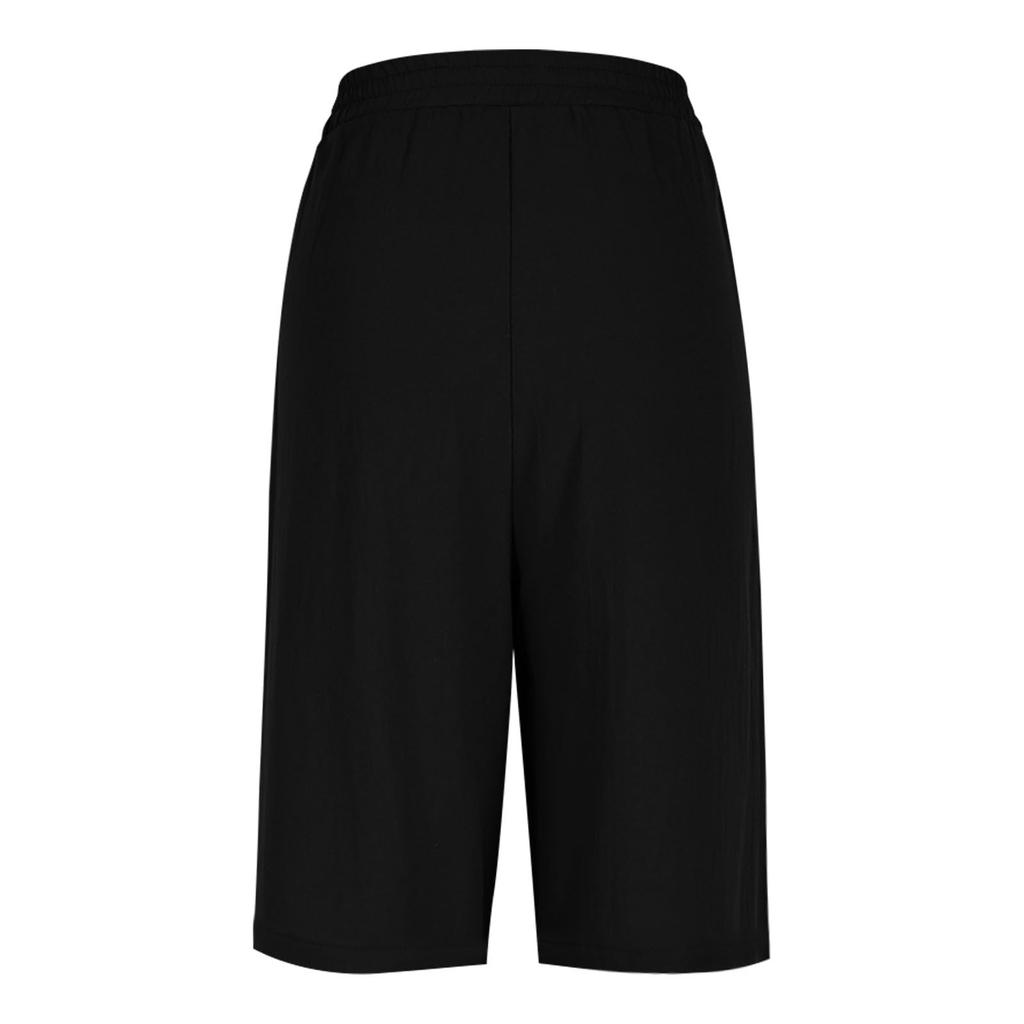 Women's Fashion  Color Pocket Five-Foot Loose Elastic Waist Cotton Linen Shorts