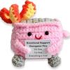 Handmade Crochet Animal Dolls: Brown Bear, Pug, White Dove & Hedgehog Ornaments