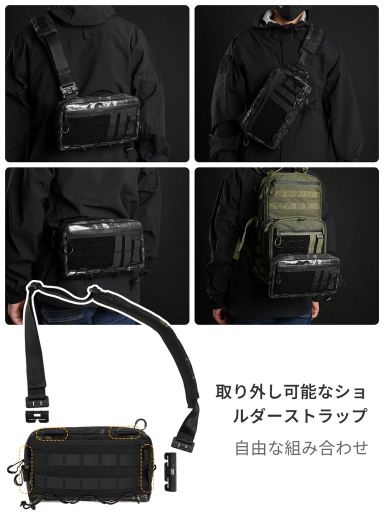 Cache L3 Multicam Black EDC Crossbody Cross Body Unisex Lightweight One Shoulder Nikko Popular Travel Hidden Quick Access YKK Crossbody Shoulder