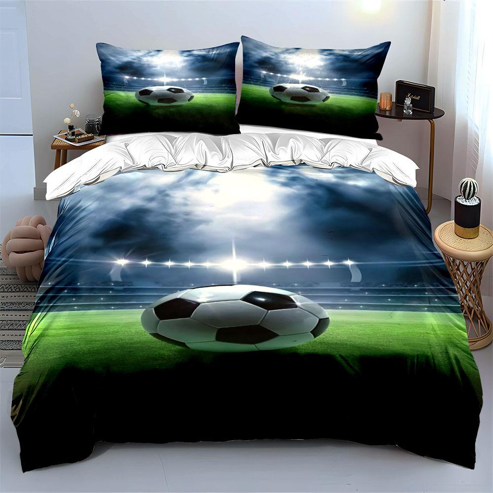 Soccer Ball, Stadium, Lights. Bedding Sets Duvet Cover Sets Duvet Covers Pillowcases(1 * Duvet Cover 2 * Pillowcases Without Duvet Insert)