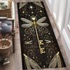 Antique Golden Cross Cream Rose Border runner rug hallway entry foyer chapel farmhouse cottage bedroom durable mat gift