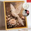 Pearl painting kit features 5D pearl elegant bird and flower mosaic art style for home wall decoration.