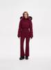 2025 Autumn/Winter Women's Tassel Hooded Ski Cotton Jacket with Belt