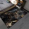 Luxury Black Marble Pattern Carpet with Gold Veins for Living Room Decor Suitable for use as an anti-slip for living room bedroom sofas
