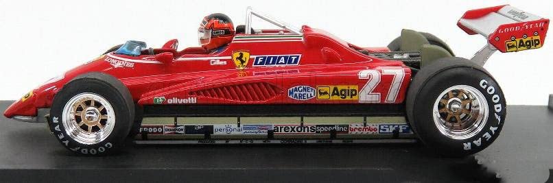 Brumm Scale Ferrari F1 126C2 Gilles Villeneuve Figure 1982 Brazilian Grand Prix BRUMM FERRARI GILLES VILLENEUVE 1/43 Included, [Used]